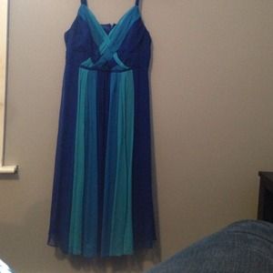Sheer multi blue hues dress