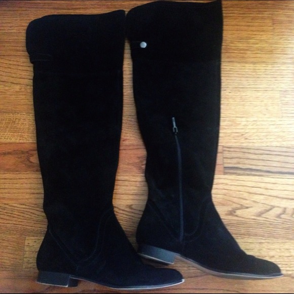 Zara soft suede black flat boots