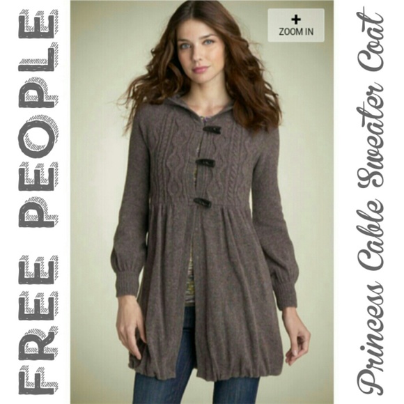 Free People Princess Cable Sweater Coat - Picture 1 of 4