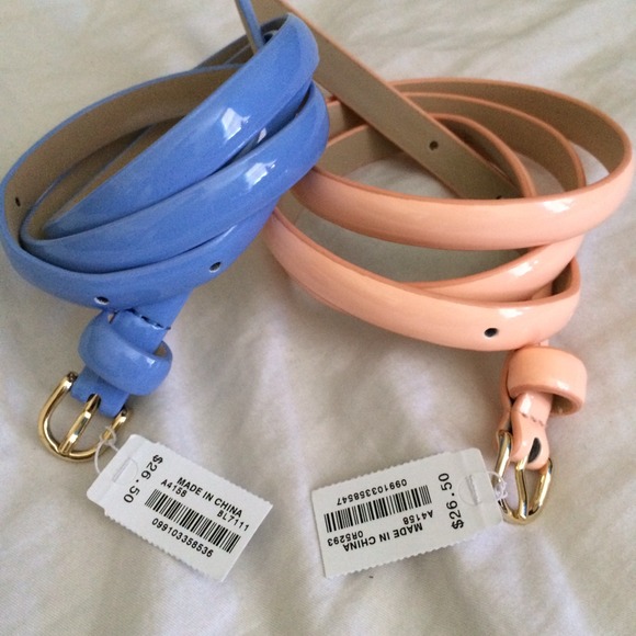 Bundle 2 NWT J Crew super skinny patent belts