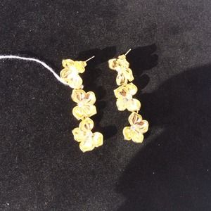 Gold floral dangles w/cz's