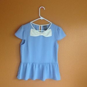 Moon Collection Bow Peplum Top