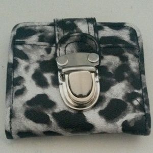 Black and white cheetah wallet