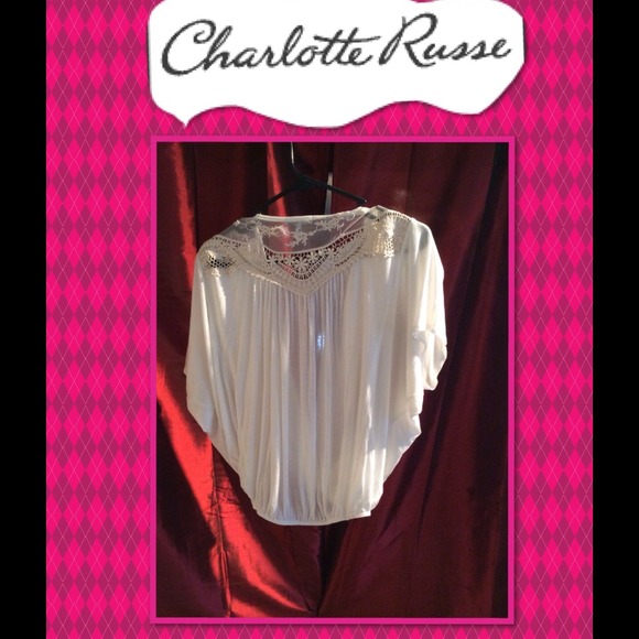 💋NWOT💟Charlotte Russe cream top - Picture 2 of 3