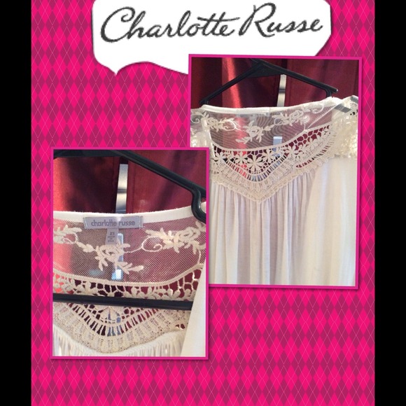 💋NWOT💟Charlotte Russe cream top - Picture 3 of 3
