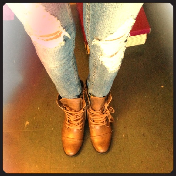Coffee Colored Combat Boots!