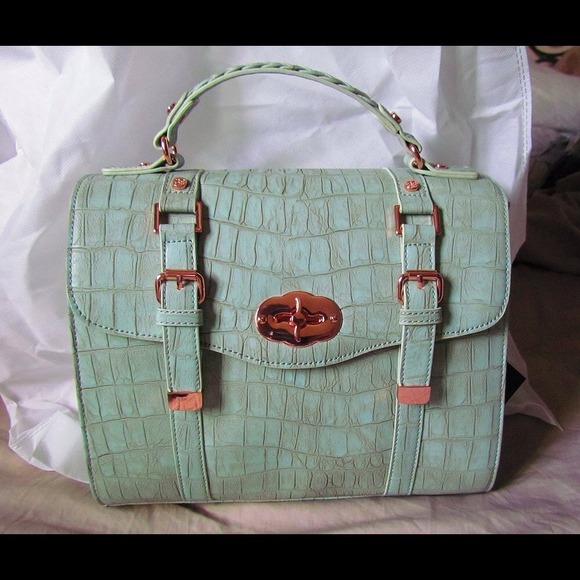 33rd & MAD Koret Satchel in Mint with Rose gold