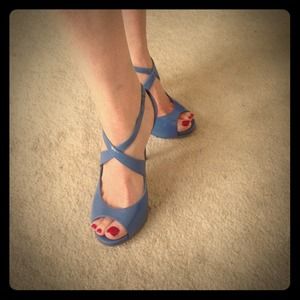 Carlos Santana Blue Strappy Heels