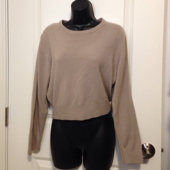 Express tan cropped sweater