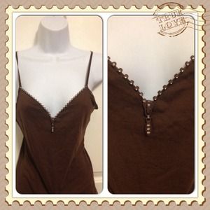 Brown cami tank size large zipper design