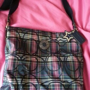 Authentic coach plaid purse