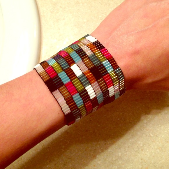 Fully Beaded Stretchy Cuff Bracelet