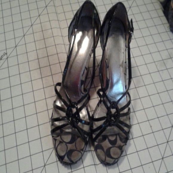 Size 10 Coach platform wedge sandals