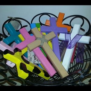 Hand painted wood crosses