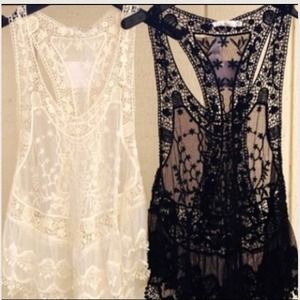 LF black lace top