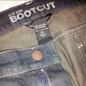 Bootcut distressed jeans. LIKE NEW!