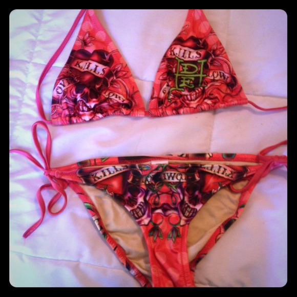 Pink Ed Hardy Bikini