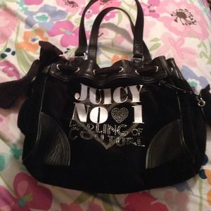 Juicy Couture Black Velour Handbag