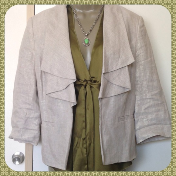 Sparkly Linen Jacket with Metallic Shimmer!