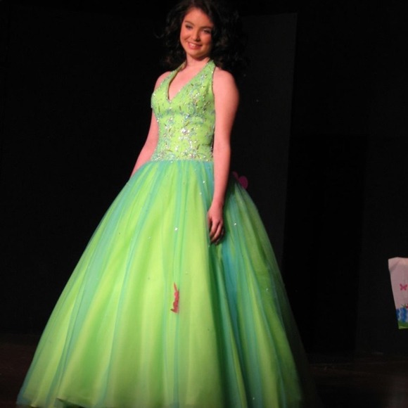 Lime green size 6 with blue over lay zip up - Picture 4 of 4