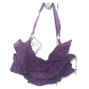 Purple suede purse