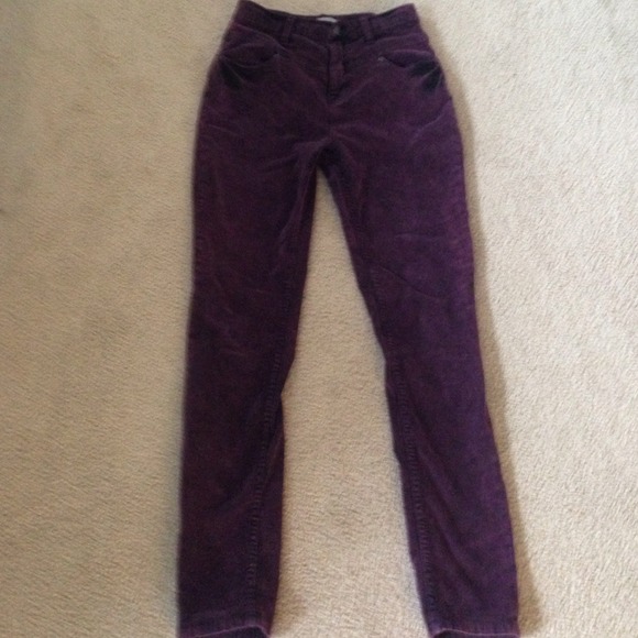 Ecote dark purple high waisted velvet pants