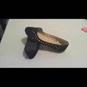 Black suede flats