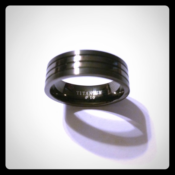 Men's Black Titanium Ring