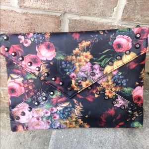 Vintage Floral Oil painting Clutch