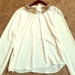 Cute woven cream top