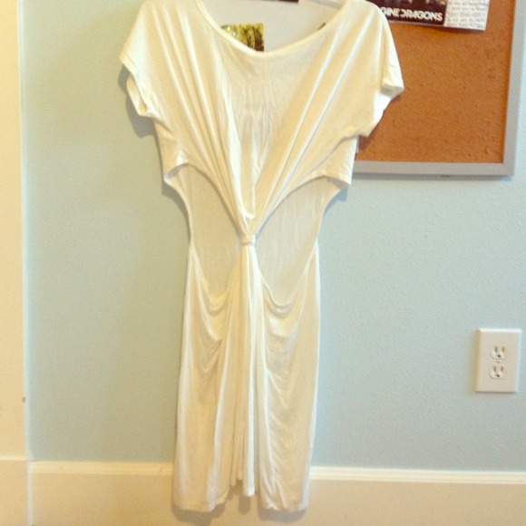 White Casual open back dress