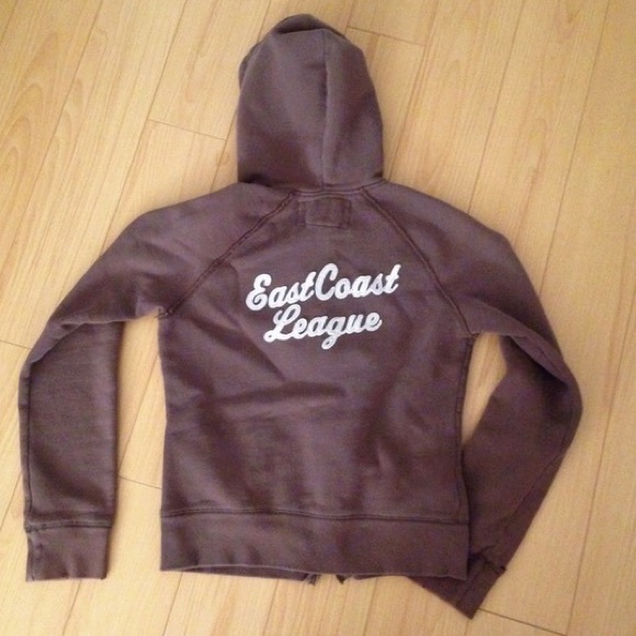 A & F Vintage Style Fleece Hoodie Dark Brown