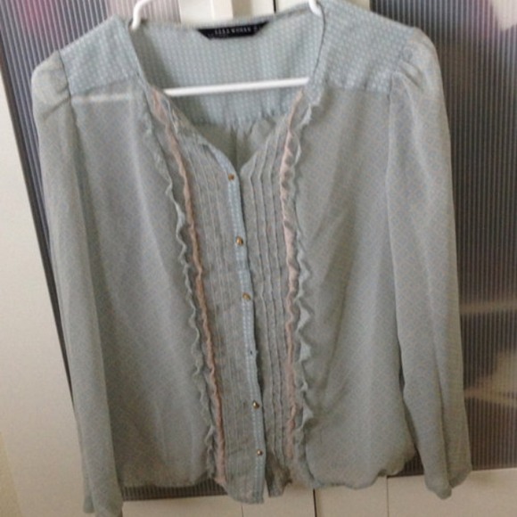 💜💜💜SOLD💜💜💜💜Zara button down blouse - Picture 1 of 4
