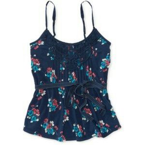 Blue floral tank