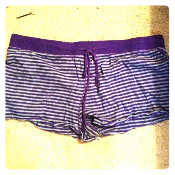 Purple striped sleeping shorts!