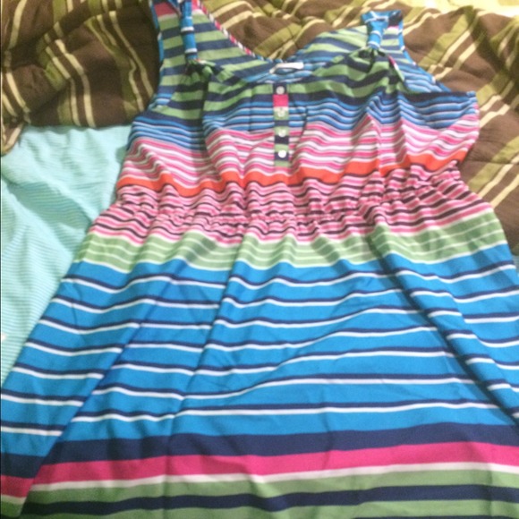 Old Navy plus size colorful pinstripe dress