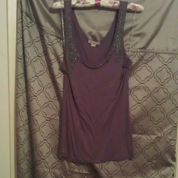 Purple beaded forever 21 tank top medium