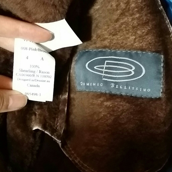 Genuine shearling light pink/brown jacket size 4 - Picture 4 of 4