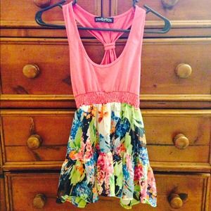 Pink floral flow shirt