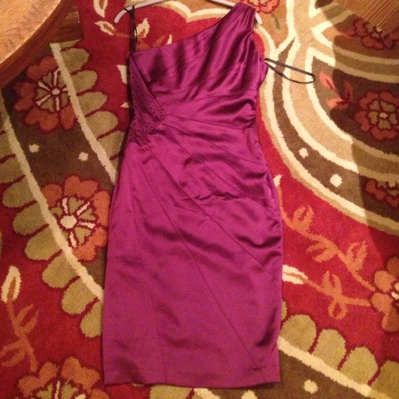 BEBE One Shoulder Evening Dress