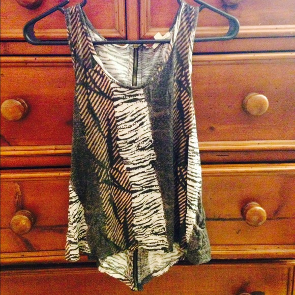 Stripe vintage zipper shirt