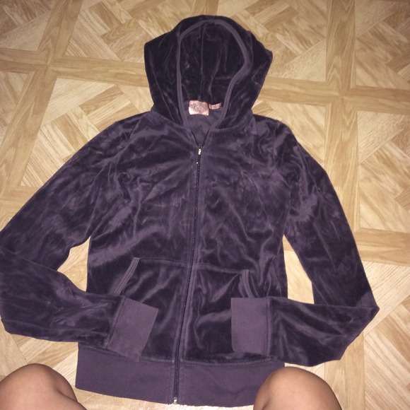Juicy Couture plum velour track hoodie
