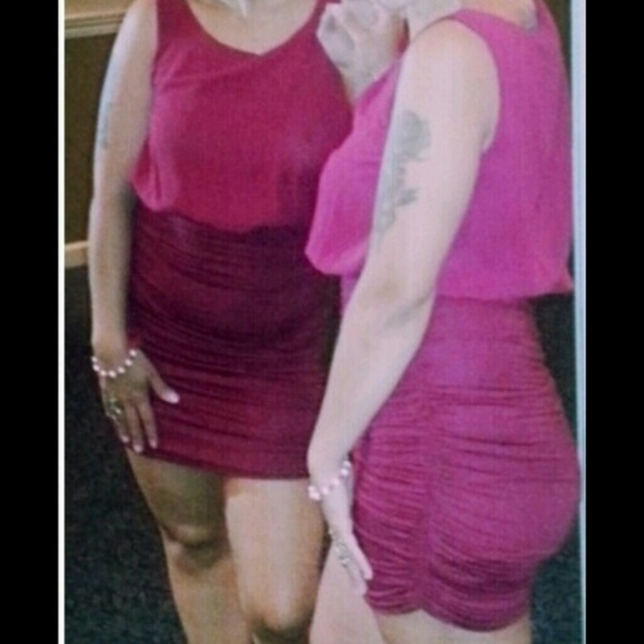 Ladies Burgundy one sleeve Fitted Dress