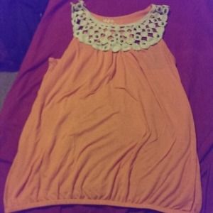 Cute orange blouse!