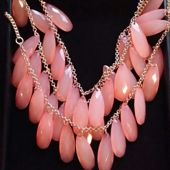 Teardrop Necklace in Coral