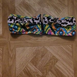 Multi color bandeau swim top