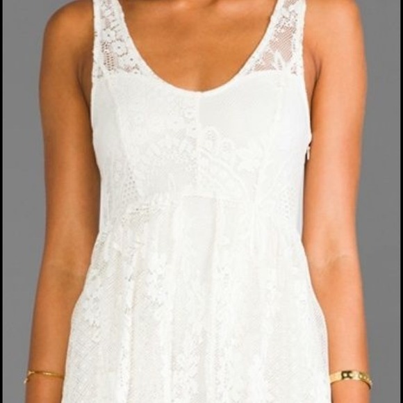 Free people salinas ivory foil print lace dress - Picture 3 of 3