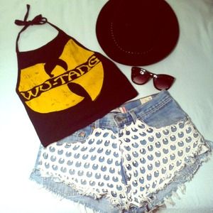 Urban Renewal Crochet Patched Denim Shorts