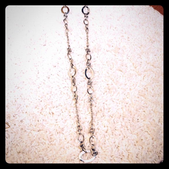 Lia Sophia long Circle and square chain necklace