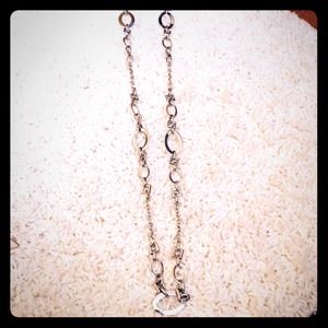 Lia Sophia long Circle and square chain necklace